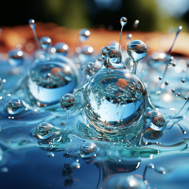 Mesmerizing 3D water droplet formations