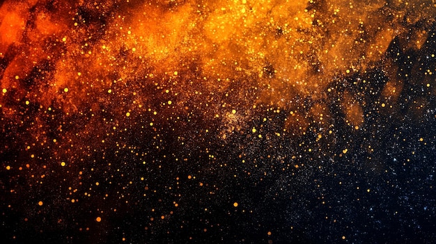 Photo a mesmerizing abstract background featuring a cosmic dust cloud with a fiery orange glow scatt