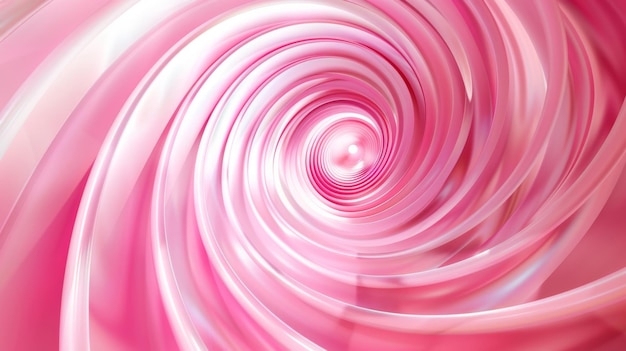 Photo a mesmerizing abstract background featuring a swirling pink spiral with smooth glossy textures