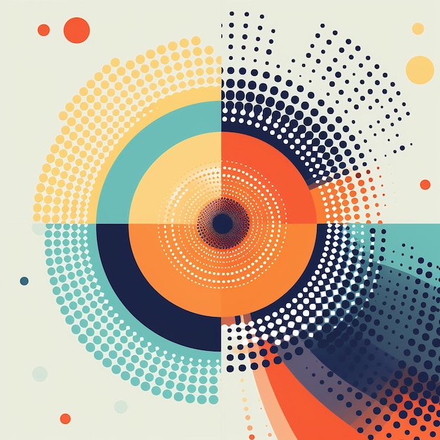 Photo a mesmerizing abstract vector design with a vibrant swirling pattern of colorful dots perfect for modern backgrounds digital art and graphic design projects