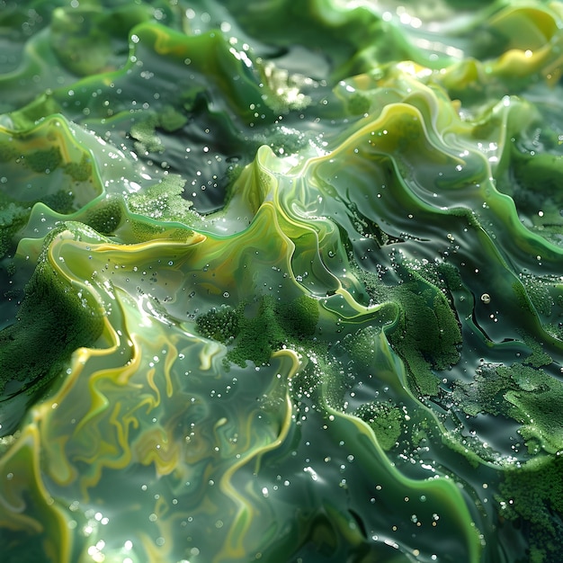 Photo mesmerizing algae bloom in vibrant aquatic ecosystem