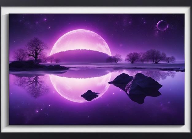 A A mesmerizing astral sky exploring the depths of the purple night sky