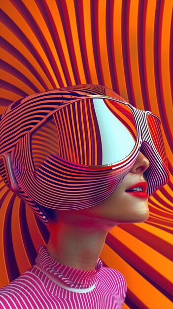 Photo mesmerizing avant garde digital art with vibrant geometric patterns and surreal optical illusions