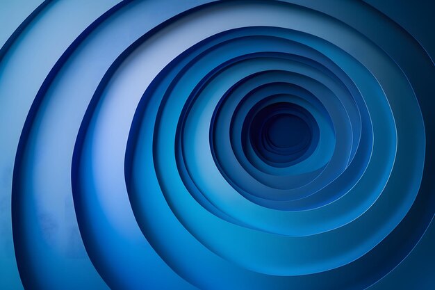 Photo mesmerizing blue spiral design with layered depths