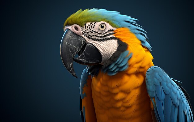 Mesmerizing Blueandyellow Macaw on White Background