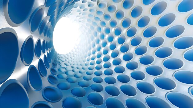 Mesmerizing Circular Optical Depth Effect on Contrasting Blue and White Background