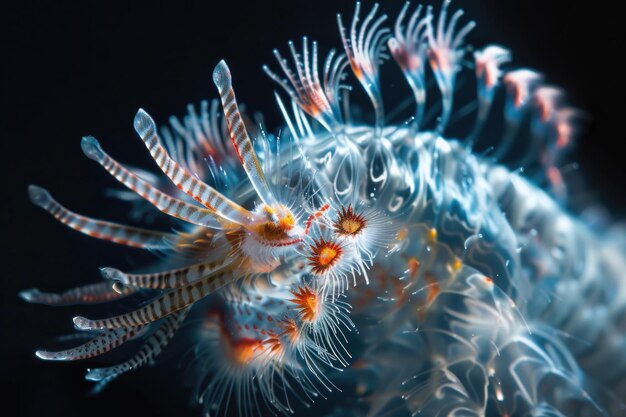 A mesmerizing colony of hydrothermal vent worms thriving in the depths