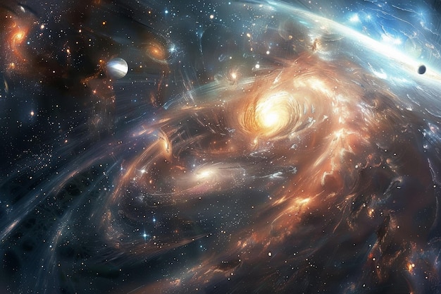 mesmerizing display of cosmic beauty as planets stars and galaxies dances