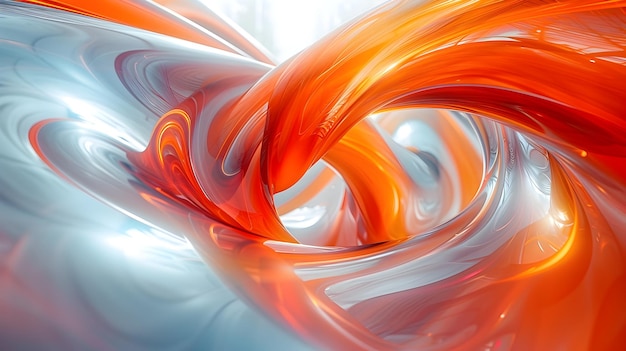 Mesmerizing Futuristic Spiral Curves in Motion with Vibrant Light Effects