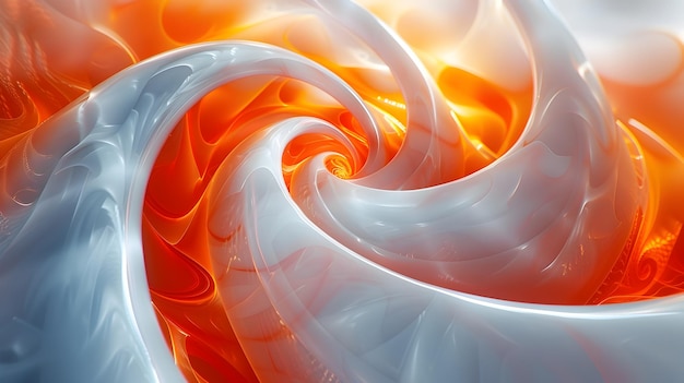 Mesmerizing Futuristic Spiral of Dynamic Curves and Vibrant Light Effects in 3D Digital Art