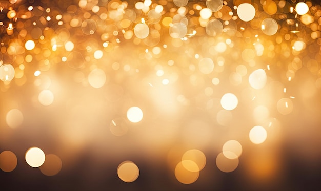 A mesmerizing golden bokeh adorned with shimmering lights creates an enchanting and warm atmosphere Created with generative AI tools