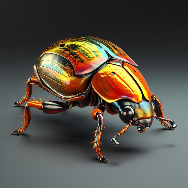 Photo mesmerizing june bugs in 3d realism