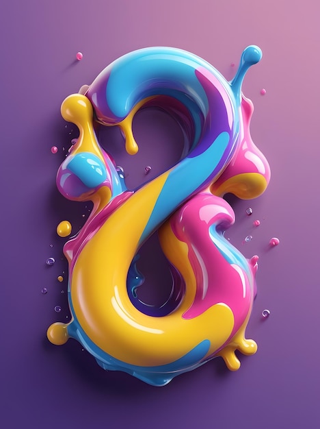 Mesmerizing Liquid 3D Fonts A Creative Typography Collection for Modern Design Generative AI