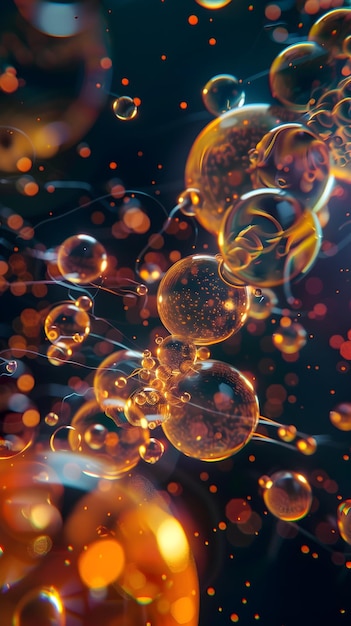 Mesmerizing Molecular FlowA Captivating Digital Painting Depicting the OrganicGlowing Holographic