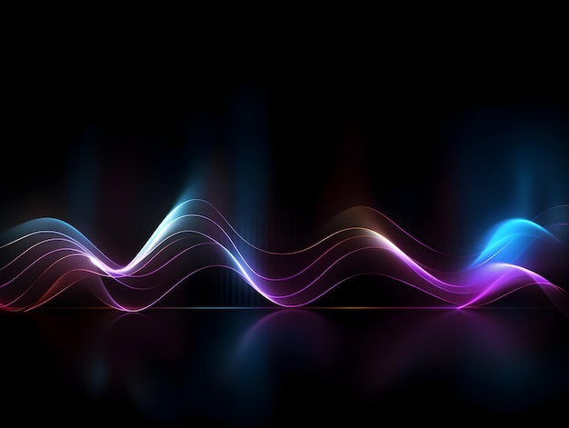 Photo mesmerizing neon wavescaptivating abstract soundwave visualisation with futuristic glow