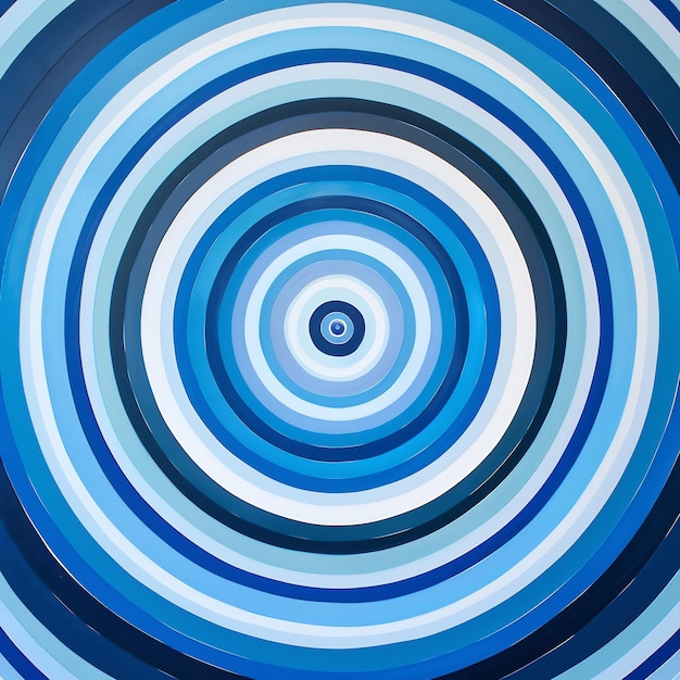 Photo mesmerizing pattern of concentric circles in varying shades of blue