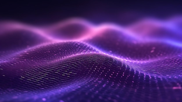 A mesmerizing purple light wave captured on a black background Generative ai