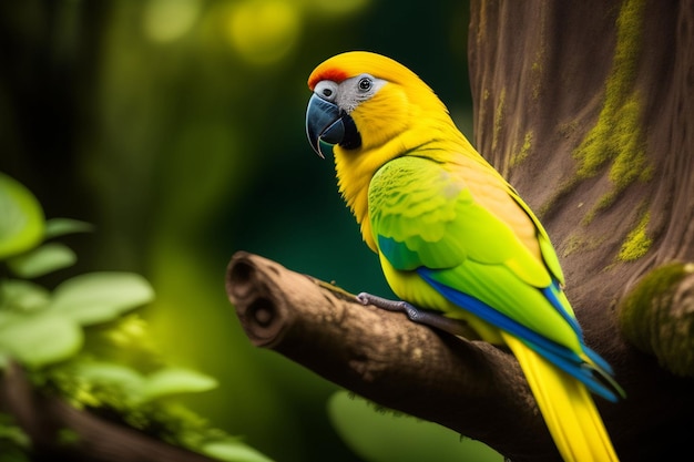 mesmerizing shot of a colorful parrot on blurred background