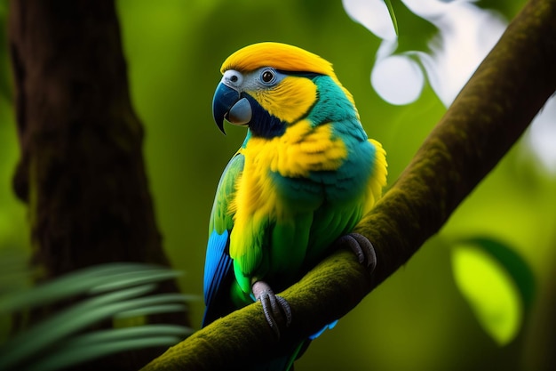 mesmerizing shot of a colorful parrot on blurred background