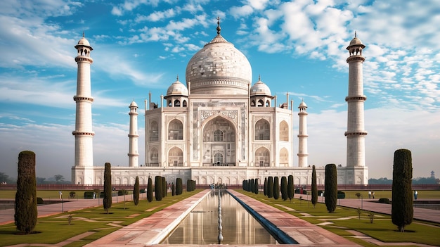 Mesmerizing shot of the famous historic Taj Mahal in Agra India