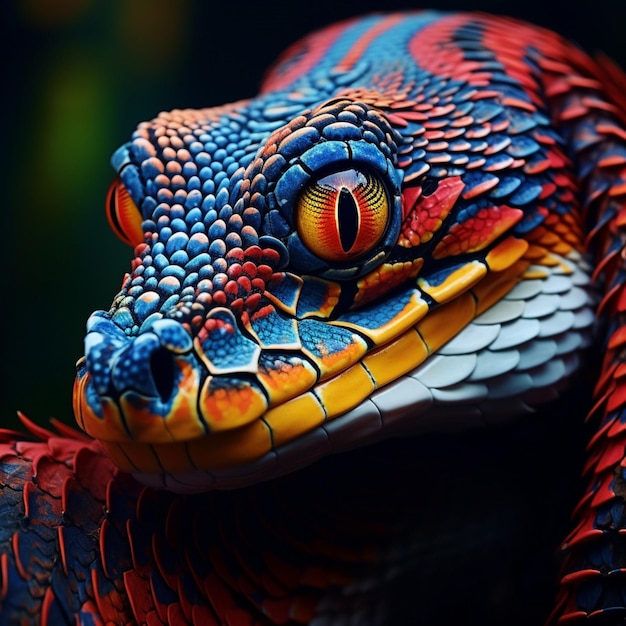 Mesmerizing snake with a vibrant patterned skin