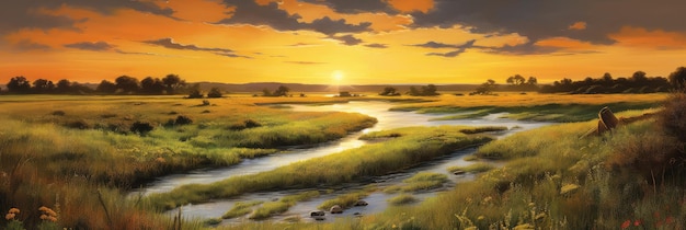 Mesmerizing sunrise photo realistic illustration generative