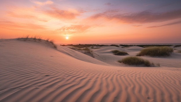 Mesmerizing Sunset On A Sandy Beach