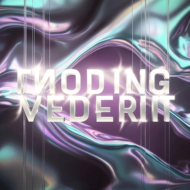 A mesmerizing text effect overlays a metallic