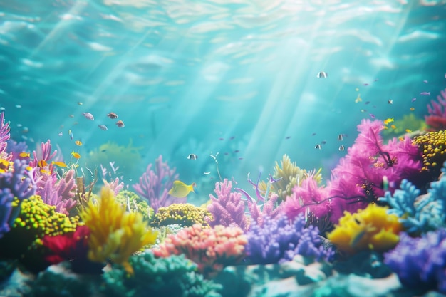 Mesmerizing Underwater Wonderland A Symphony of Colors and Marine Life in a Lush Coral Reef