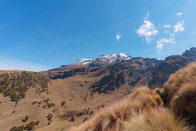 A mesmerizing view of the Iztaccihuatl volcano in Mexico