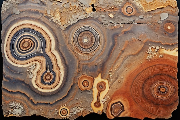 The mesmerizing whorls and patterns on a slice of ancient fossilized wood