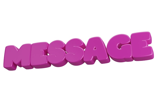 Message 3d word text