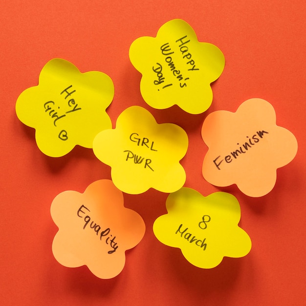 Messages on sticky notes for women's day