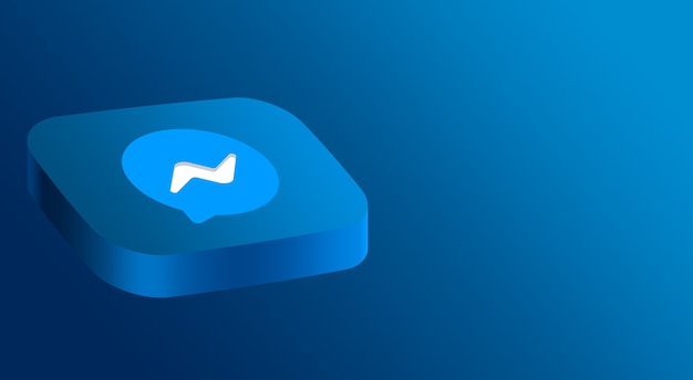 Messenger logo minimal design 3d