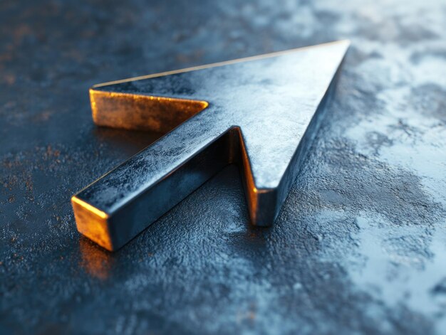 Photo metal arrow on a table