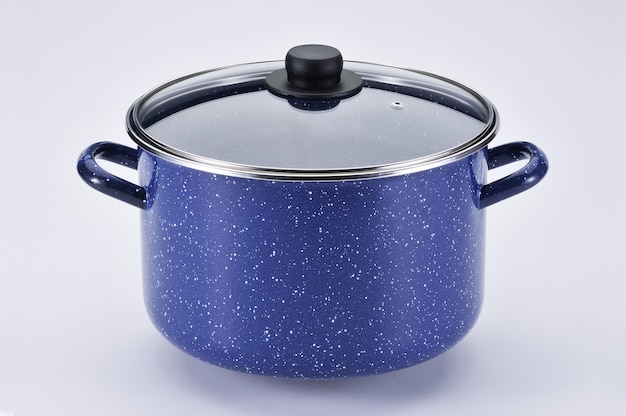 Metal blue saucepan