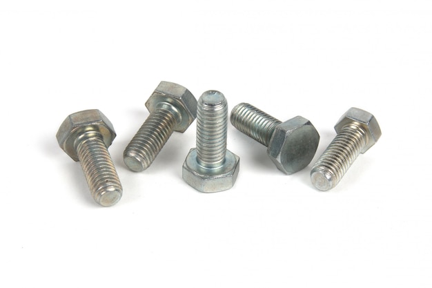 Metal bolts isolated