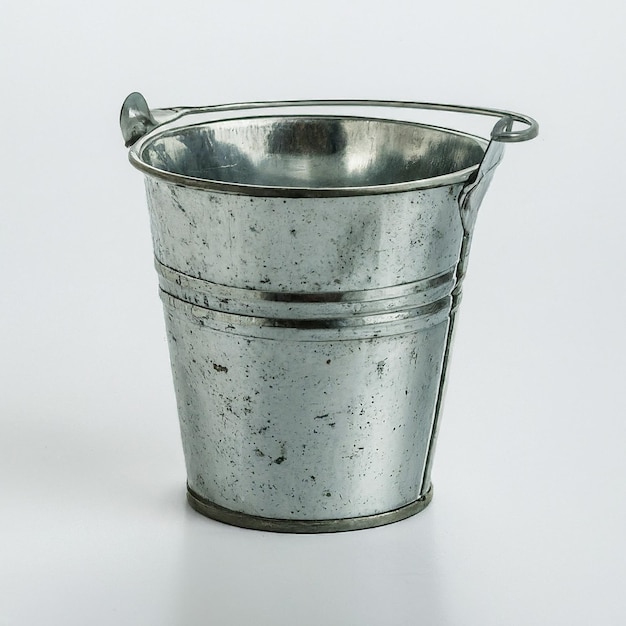 a metal bucket with a handle that says quot no one quot on it