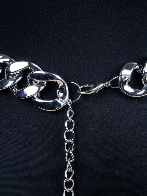 Metal chain jewelry for women closeup Image of elements