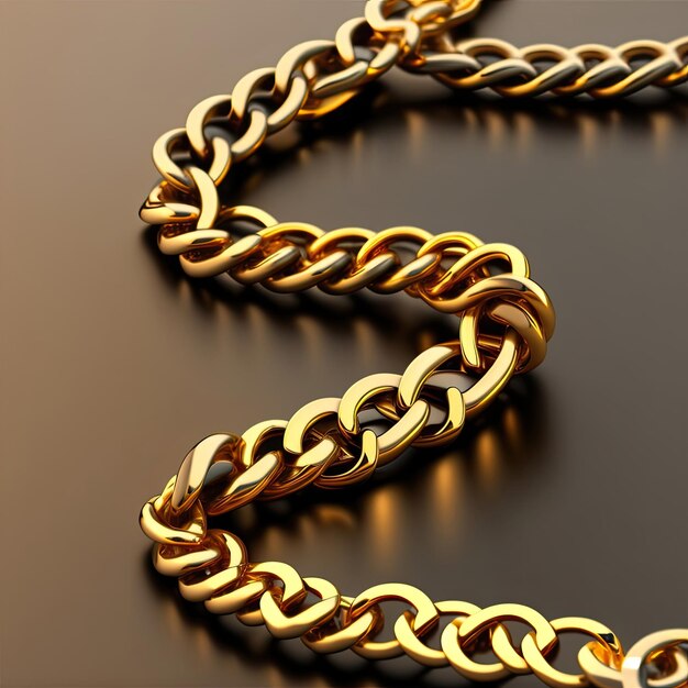 Metal chain with golden element