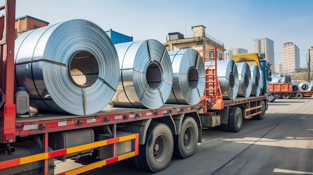 Metal Coil Transportation at Industrial Site