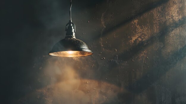 Metal decorative hanging lamp with dust on the wall Generative AI