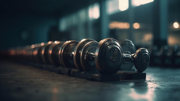 Photo metal dumbbells generated ai image