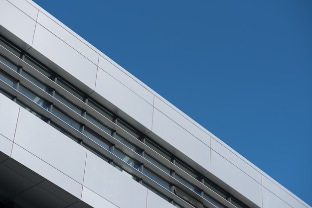 Metal elements of the facade of a modern building.