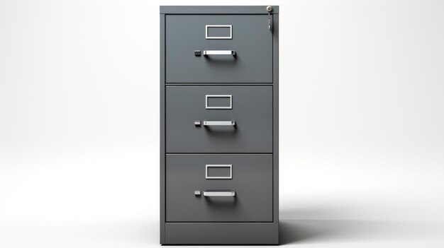 Photo metal filing cabinet on a white background