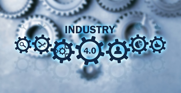 Metal gears mechanism. Industry 4.0