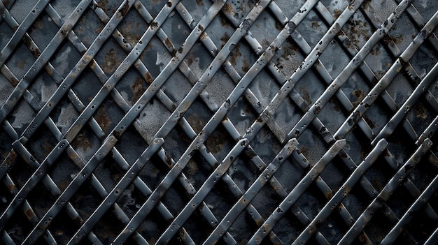 Photo metal grate texture industrial gray background with rivets