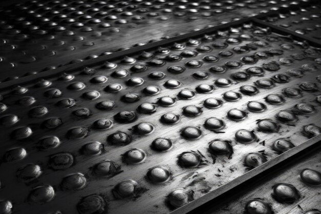 Metal grate with industrial style rivets created with Generative AI technology