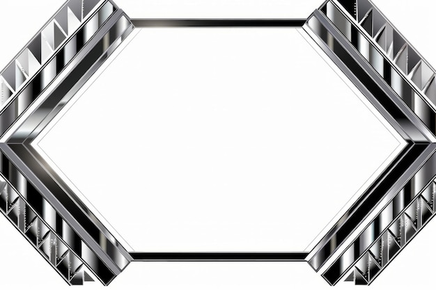 Photo a metal hexagon frame on a white background