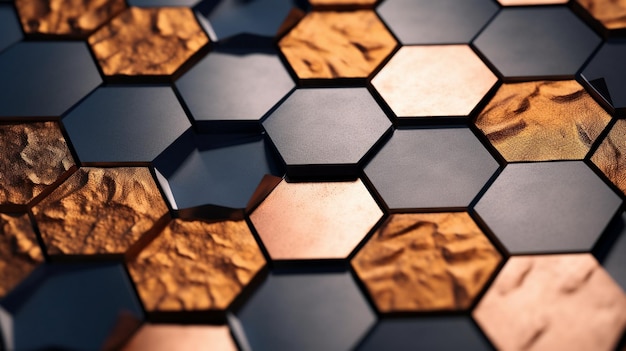 metal hexagon shapes geometric background